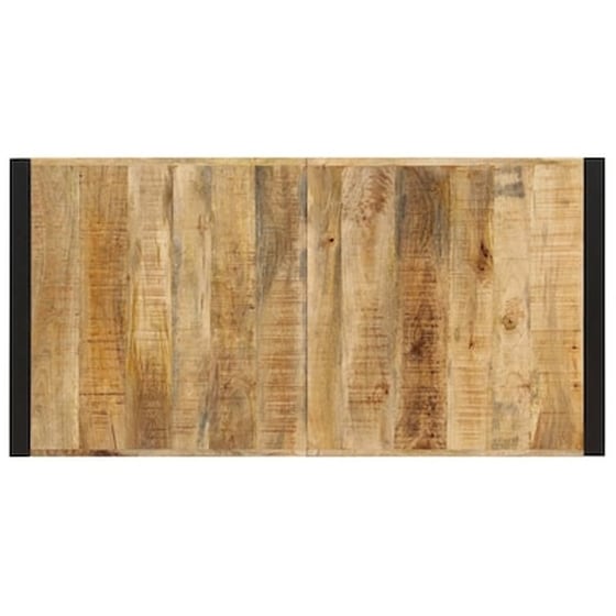 Τραπεζαρία Vidaxl από Μασίφ Ξύλο Μάνγκο 140x70x75 cm - Μαύρο/Καφέ image 5