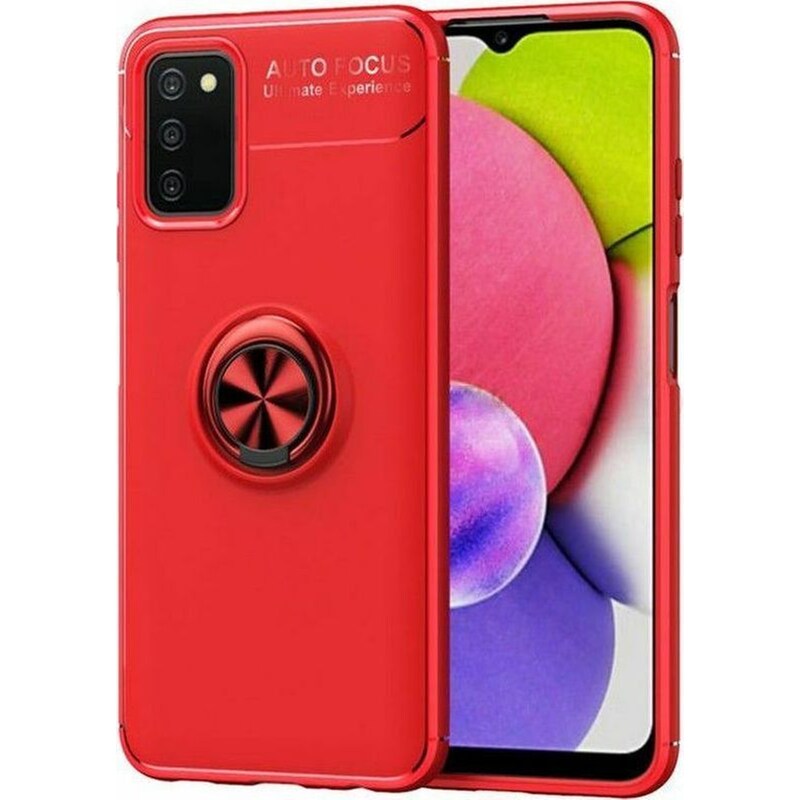 Θήκη Samsung Galaxy A03s - Ancus Autofocus Shockproof Με Ring Holder - Κόκκινο