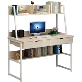 Γραφείο Artelibre Lily Frans από Mdf/Μέταλλο 100x48x135 cm - Φυσικό/Ασημί