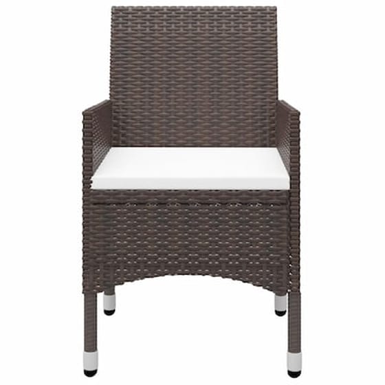 Vidaxl Σετ Επίπλων Mπιστρό 3 Τεμ. Καφέ Συνθετικό Ρατάν /ψημένο Γυαλί image 4