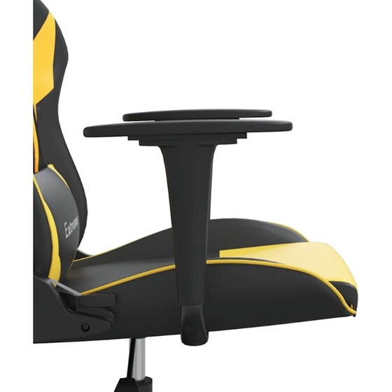 Καρέκλα Gaming VIDAXL 345447 με Ρυθμιζόμενα Μπράτσα από Τεχνητό Δέρμα - Μαύρο / Κίτρινο image 6