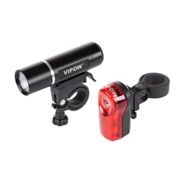 Σετ Φωτισμού Ποδηλάτου Vipow Urz0015, 3.6w And 0.4w, Μαύρο