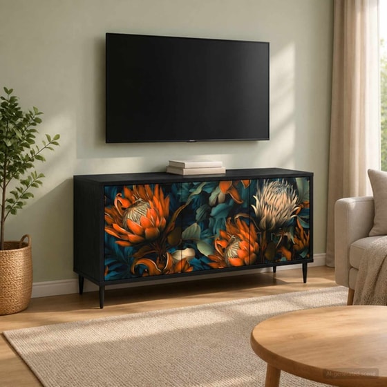 Έπιπλο Τηλεόρασης VidaXL LOCHEM 102 x 33 x 51 cm - Μαύρη Δρυς image 2