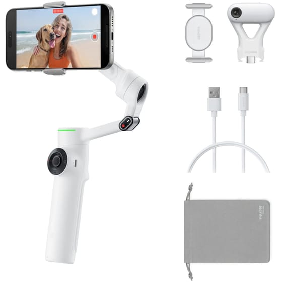 Σταθεροποιητής Κάμερας Gimbal Insta360 Flow 2 AI Tracker Bundle - Summit White image 5