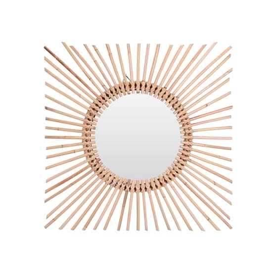 Διακοσμητικός Καθρέφτης Τοίχου Aria Trade Kubu 60x60x3 cm - Φυσικό image 0