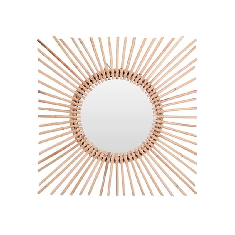 ARIA TRADE Διακοσμητικός Καθρέφτης Τοίχου Aria Trade Kubu 60x60x3 cm - Φυσικό