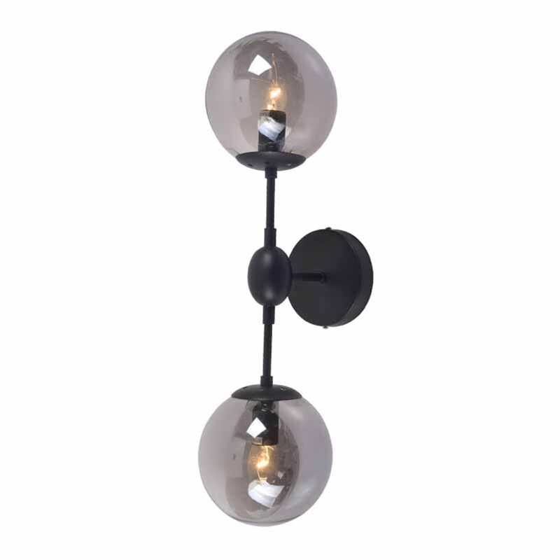 ACA DECOR Απλίκα Τοίχου Aca Bombay Od807002w Μεταλλική 15x19x50 cm - Μαύρη