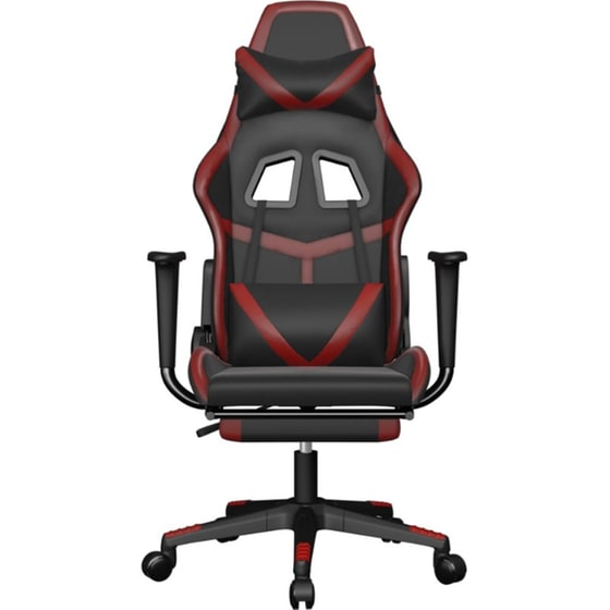 Καρέκλα Gaming VIDAXL 345441 με Υποπόδιο από Τεχνητό Δέρμα - Μαύρο image 2