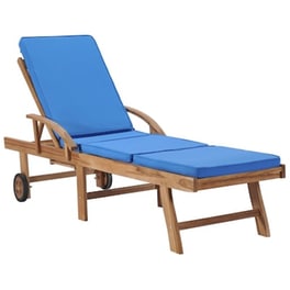 Ξαπλώστρα VidaXL με Μαξιλάρι από Μασίφ Ξύλο Teak 195x59.5 cm- Μπλε