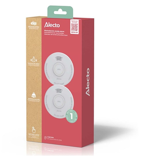 Φωτοηλεκτρικός ανιχνευτής καπνού ALECTO SD110 X2 με σειρήνα 85dB 2 τμχ image 4
