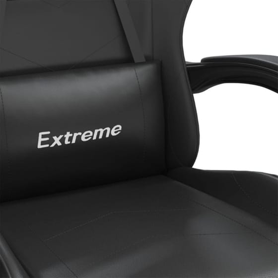 Καρέκλα Gaming VIDAXL 349587 με Υποπόδιο από Τεχνητό Δέρμα - Μαύρη image 3