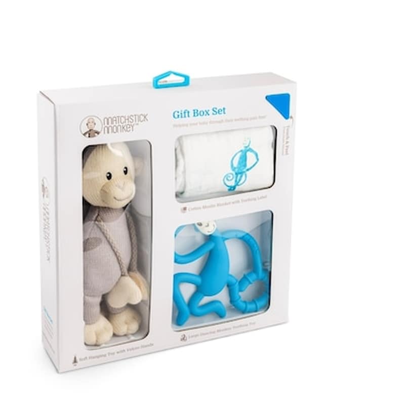 MATCHSTICK MONKEY Matchstick Monkey Teething Gift Set Teething Gift Set - Blue 241502