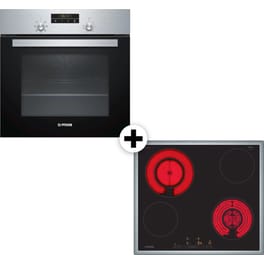 PITSOS PH10M40X1 & CRD645M06 Inox Eντοιχιζόμενο Σετ Φούρνος και Εστία