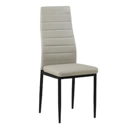Καρέκλα Woodwell Μεταλλική/Δερματίνη Cappuccino Pvc Σετ 6 Τμχ - Μπεζ