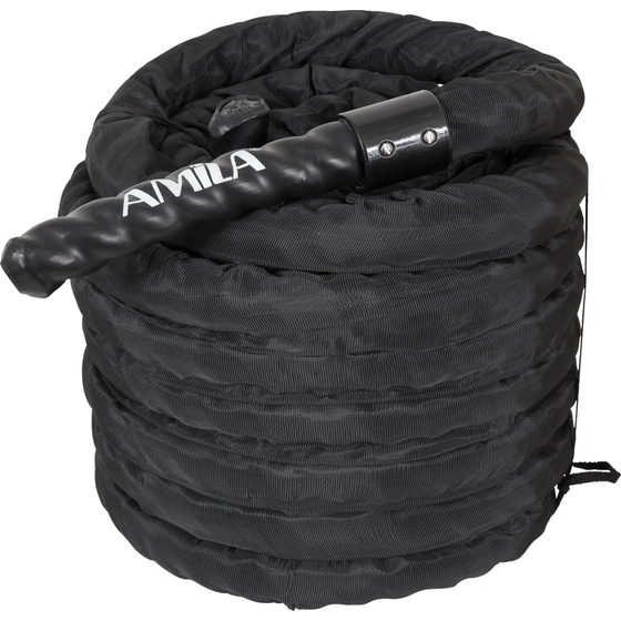 Σχοινάκι Crossfit Amila Battle Rope 84551 1500 cm - Μαύρο image 0