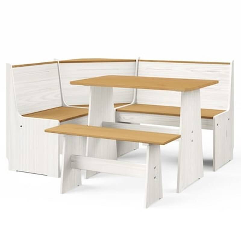 Vidaxl Σαλόνι Κήπου Σετ 3 Τεμαχίων Καφέ Μελί/λευκό Μασίφ Ξύλο Πεύκου VIDAXL