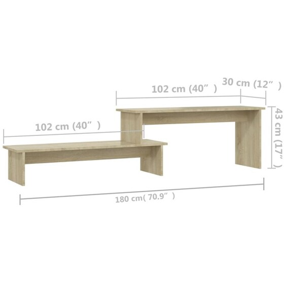 Έπιπλο Τηλεόρασης VidaXL από Μοριοσανίδα 180x30x43cm - Καφέ image 6