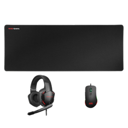 Mars Gaming MCPPRO 3in1 Gaming Ενσύρματα Ακουστικά USB & Gaming Ενσύρματο Ποντίκι & Gaming Mousepad - Μαύρα