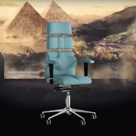 Καρέκλα Διευθυντική Kulik Pyramid από Τεχνητό Δέρμα - Γαλάζιo image 1