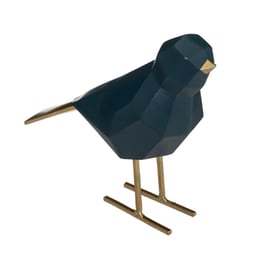 Διακοσμητικό Πουλί Atmosphera από Πολυρεσίνη Origami Bird 82281 16.5x7x16 cm - Μπλε/Χρυσό