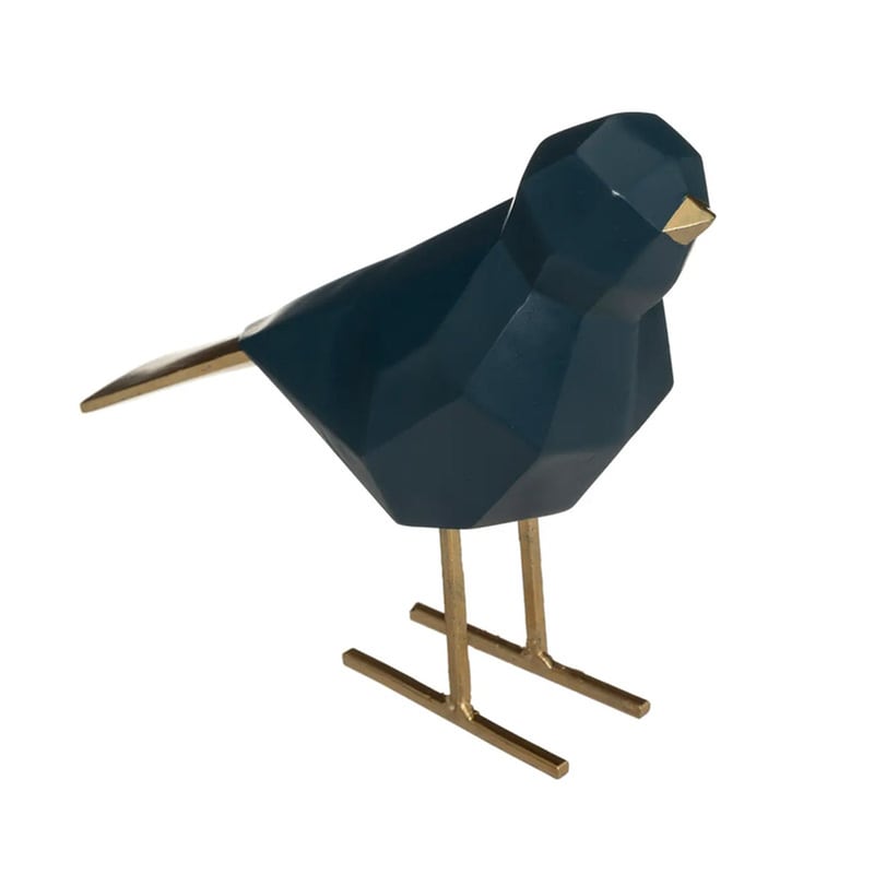 ATMOSPHERA Διακοσμητικό Πουλί Atmosphera από Πολυρεσίνη Origami Bird 82281 16.5x7x16 cm - Μπλε/Χρυσό