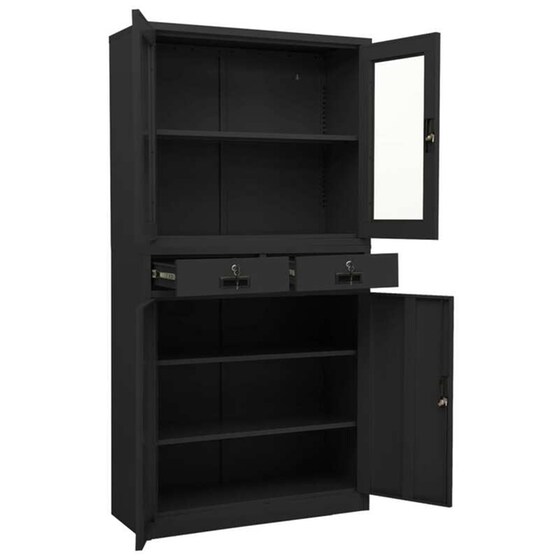 Ντουλάπα Γραφείου VidaXL από Ατσάλι 90x40x180 cm - Ανθρακί image 5