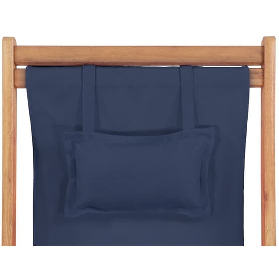 Σεζλόνγκ VidaXL Πτυσσόμενη από Ξύλο/Ύφασμα 127x60x95 cm - Μπλε image 5