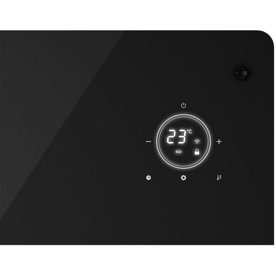 OLIMPIA SPLENDID CALEO GLASS Θερμοπομπός Δαπέδου με Wi-Fi 2000W Μαύρο image 1