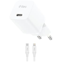 Φορτιστής Πρίζας Ttec 2SCG20LB 20W με Καλώδιο USB-C σε Lightning - White