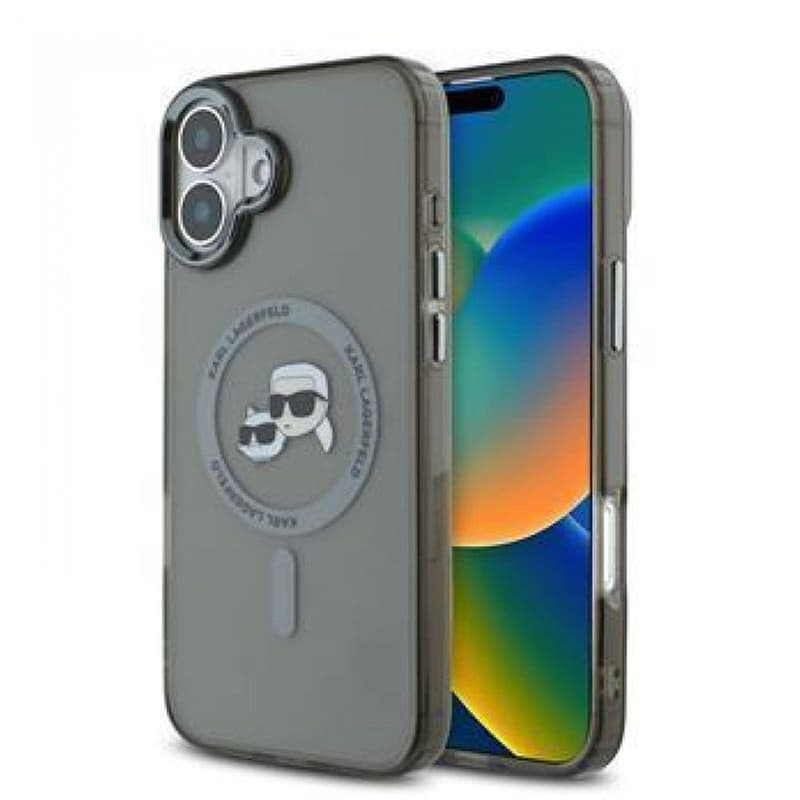 Θήκη Apple iPhone 16 - Karl Lagerfeld ml Kch Heads Metal Frame MagSafe Case - Black