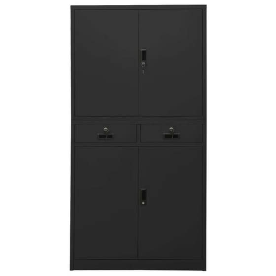 Ντουλάπα Γραφείου Vidaxl Ατσάλινη 90x40x180cm - Ανθρακί image 2