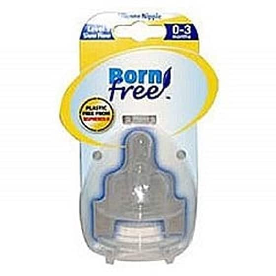 Θηλές Σιλικόνης  Born Free (0-3 Μηνών ) Επίπεδο 1 Χαμηλή Ροή Σετ 2τμχ image 0