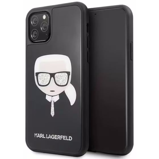 Θήκη Apple iPhone 11 - Karl Lagerfeld "Karl Logo Glitter Cover" - Black/Gold image 0