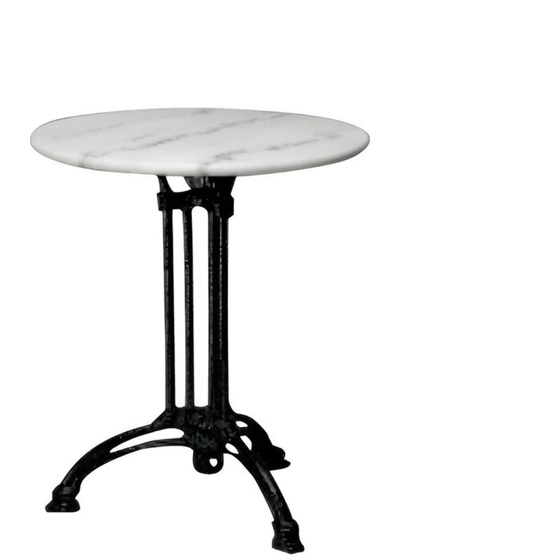 WOODWELL Τραπέζι Εξωτερικού Χώρου Woodwell c8670 από Μέταλλο φ60x74 cm - Λευκό/Μαύρο