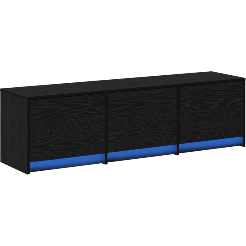Έπιπλο Τηλεόρασης VidaXL με LED 140 x 34 x 40 cm - Μαύρη Οξιά