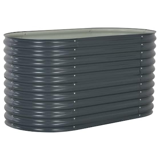 Vidaxl Ζαρντινιέρα Υπερυψωμένη Γκρι 160x80x81 Εκ. Γαλβανισμ. Χάλυβας image 0