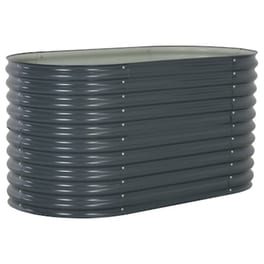 Vidaxl Ζαρντινιέρα Υπερυψωμένη Γκρι 160x80x81 Εκ. Γαλβανισμ. Χάλυβας