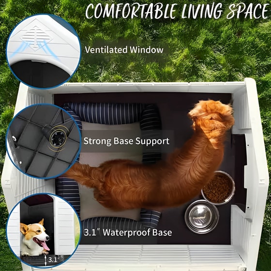 Σπιτάκι Vesta Για Μεγάλο Σκύλο No M - Λευκό/Πράσινο image 3