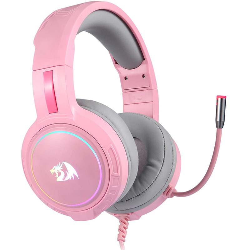 Redragon H270P Mento Gaming Ενσύρματα Ακουστικά 3.5/USB με RGB Φωτισμό Ροζ