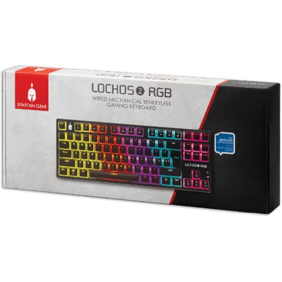 Spatan Gear Lochos 2 Gaming Μηχανικό Ενσύρματο Tenkeyless Πληκτρολόγιο RGB Μαύρο (US) image 2
