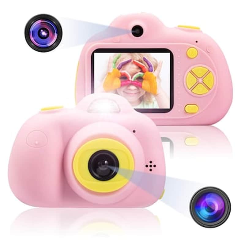 OEM Compact Παιδική Φωτογραφική Μηχανή με Διπλό Φακό - Ροζ