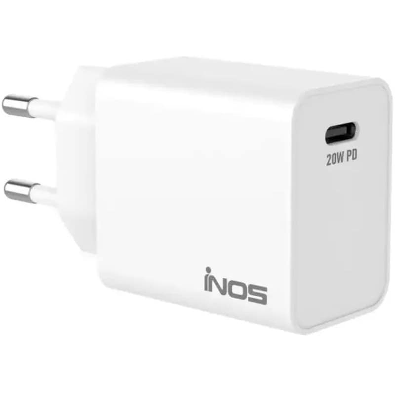 Φορτιστής Πρίζας Inos INOSNS-72275 USB-C 20 W - Λευκό