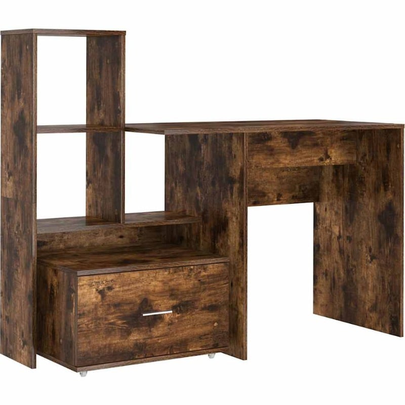 Γραφείο VidaXL από Επεξεργασμένο Ξύλο 131,5x50x106,5 cm - Καπνιστή Δρυς