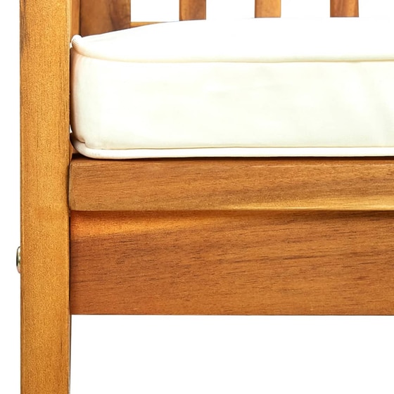 Καρέκλες Τραπεζαρίας Κήπου Vidaxl 4τμχ από Μασίφ Ξύλο Ακακία 61x64x90 cm - Καφέ/Λευκές image 6