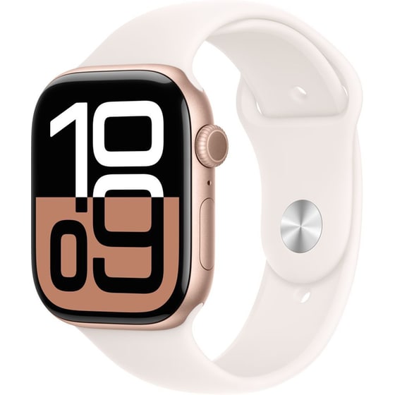 Apple Watch Series 10 GPS + Cellular 46mm Rose Gold Aluminum Case with Light Blush Sport Band - M/L image 0