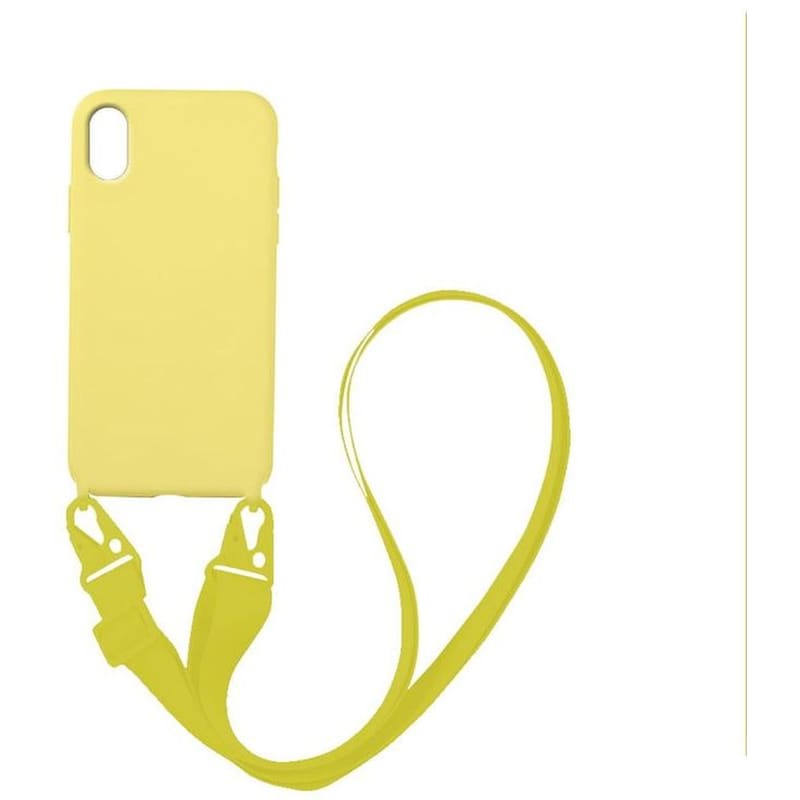 Θήκη Apple iPhone XS Max - Sonique Carryhang Liquid Silicone Strap - Κίτρινο