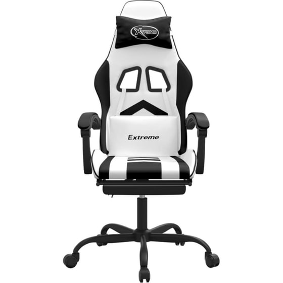 Καρέκλα Gaming VIDAXL 3143912 με Υποπόδιο από Τεχνητό Δέρμα - Μαύρο image 1