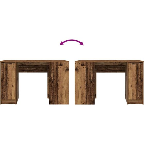 Γραφείο VidaXL από Επεξεργασμένο Ξύλο 120x42x76 cm - Παλιό Ξύλο image 6