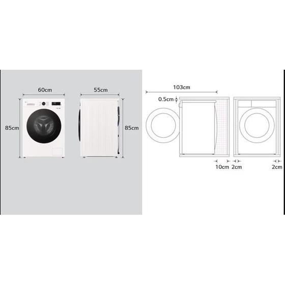LG W4X1085NWB 8kg/5kg Λευκό Πλυντήριο Στεγνωτήριο image 15
