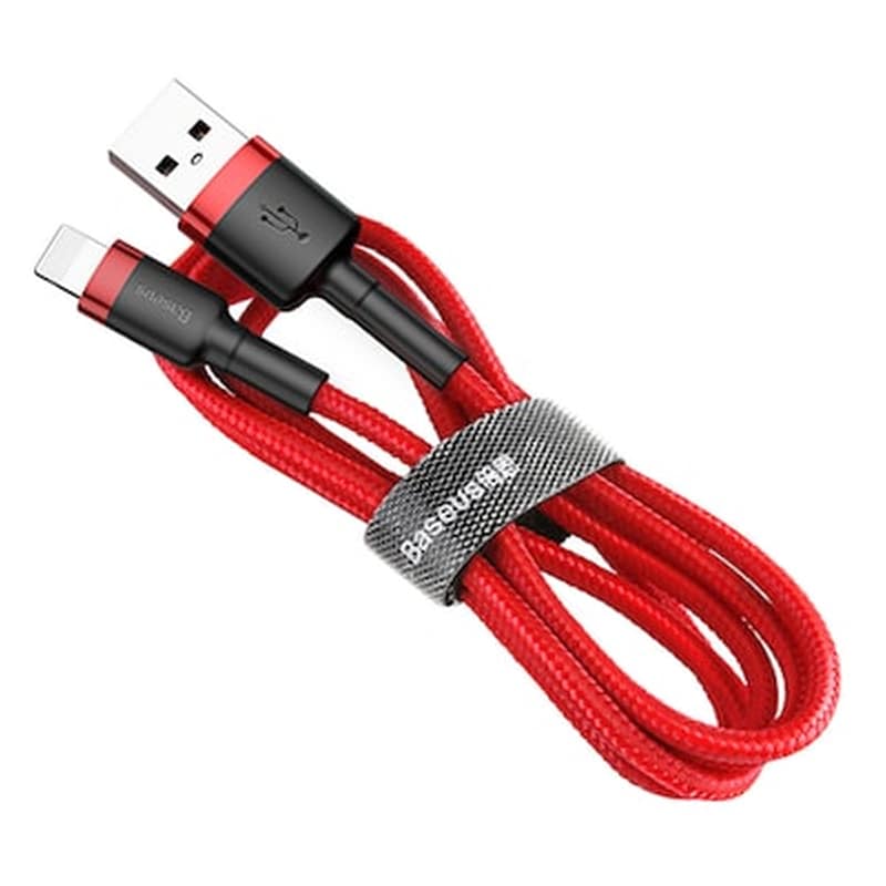 Καλώδιο Baseus Cafule Braided Usb / Lightning Qc3.0 2.4a 1m - Baseus - Κόκκινο - Lightning